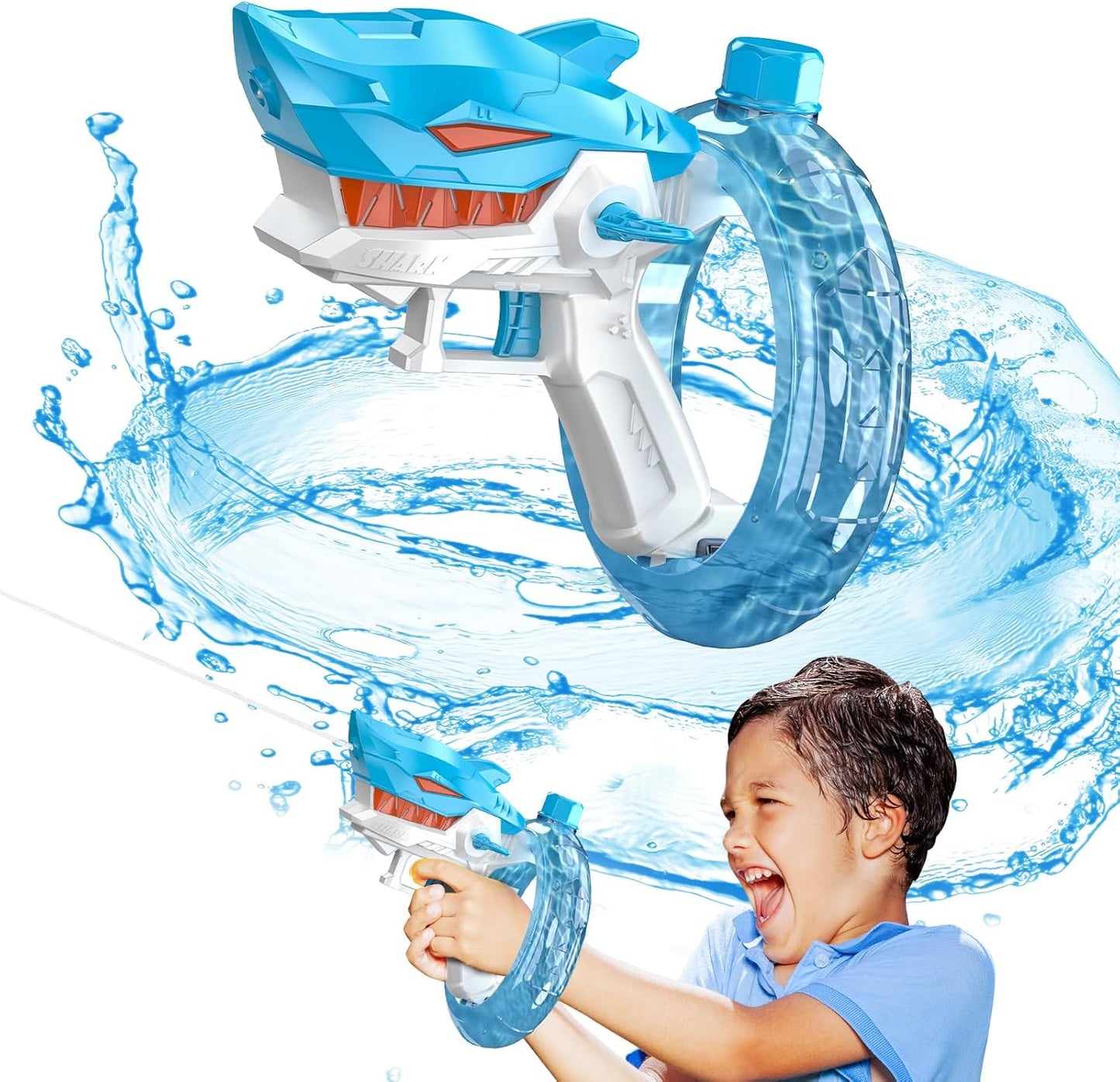 Pistola de Agua Eléctrica con Diseño de Tiburón – Ideal para Batallas Acuáticas