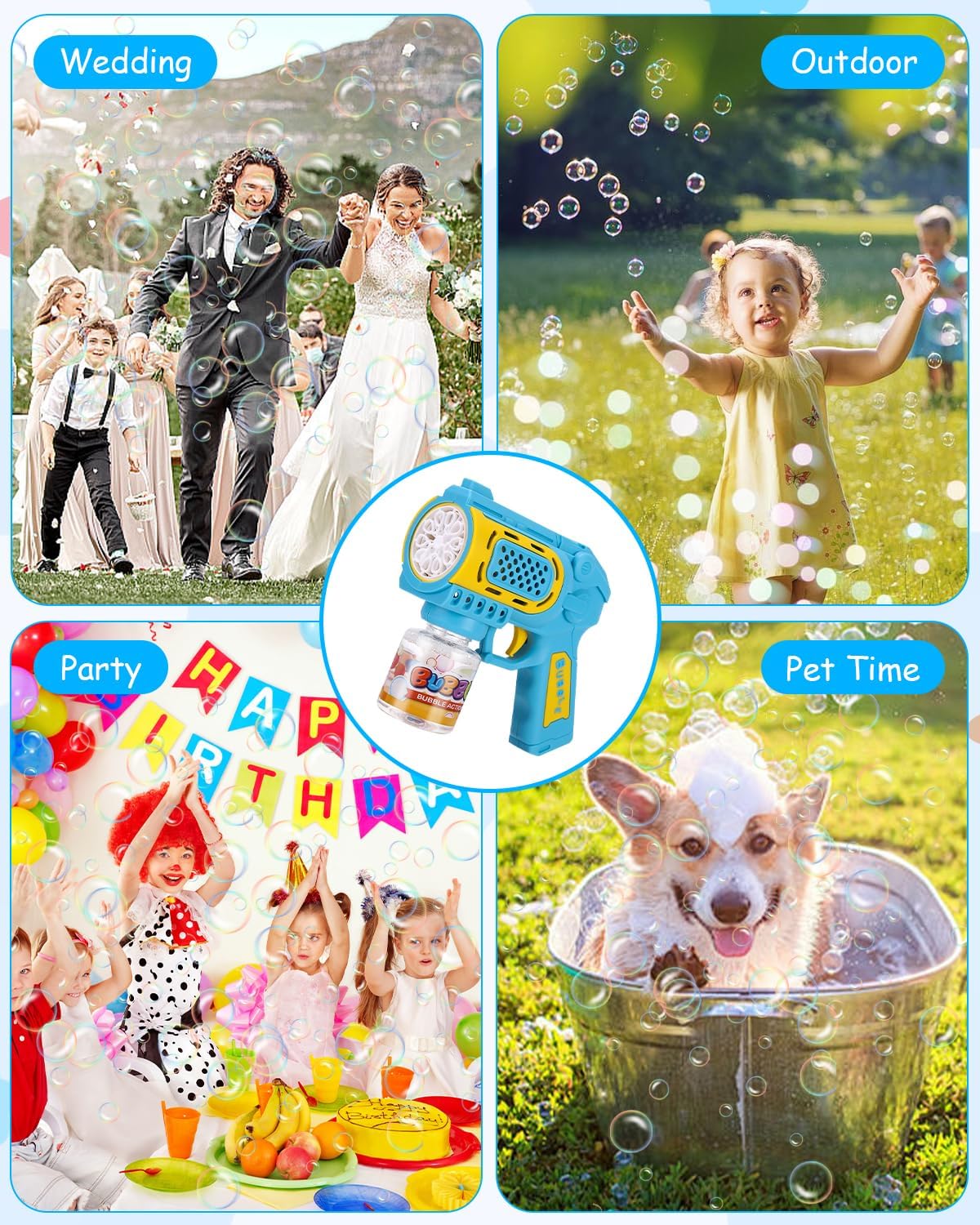 Pistola de Burbujas con LED – Diversión y Luces de Colores para Niños
