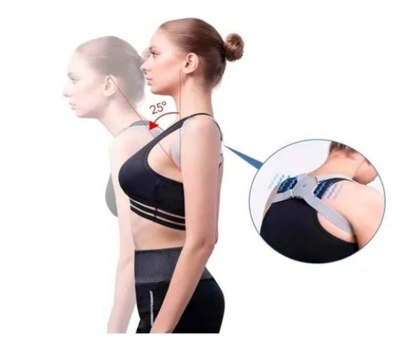 Banda postural smart con vibración, fabricada con material cómodo y transpirable.