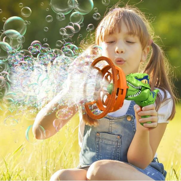 Pistola de Burbujas de Dinosaurio – Juguete Divertido para Niños