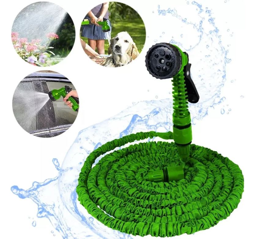 Pistola de riego de 7 modos y manguera expandible, producto de alta calidad.