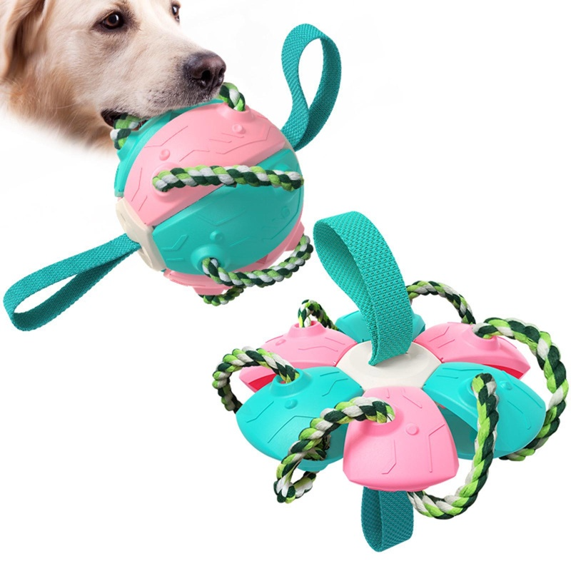 Juguete Interactivo para Perros 3 en 1 - Pelota, Cuerda y Disco Frisbee Rebotador