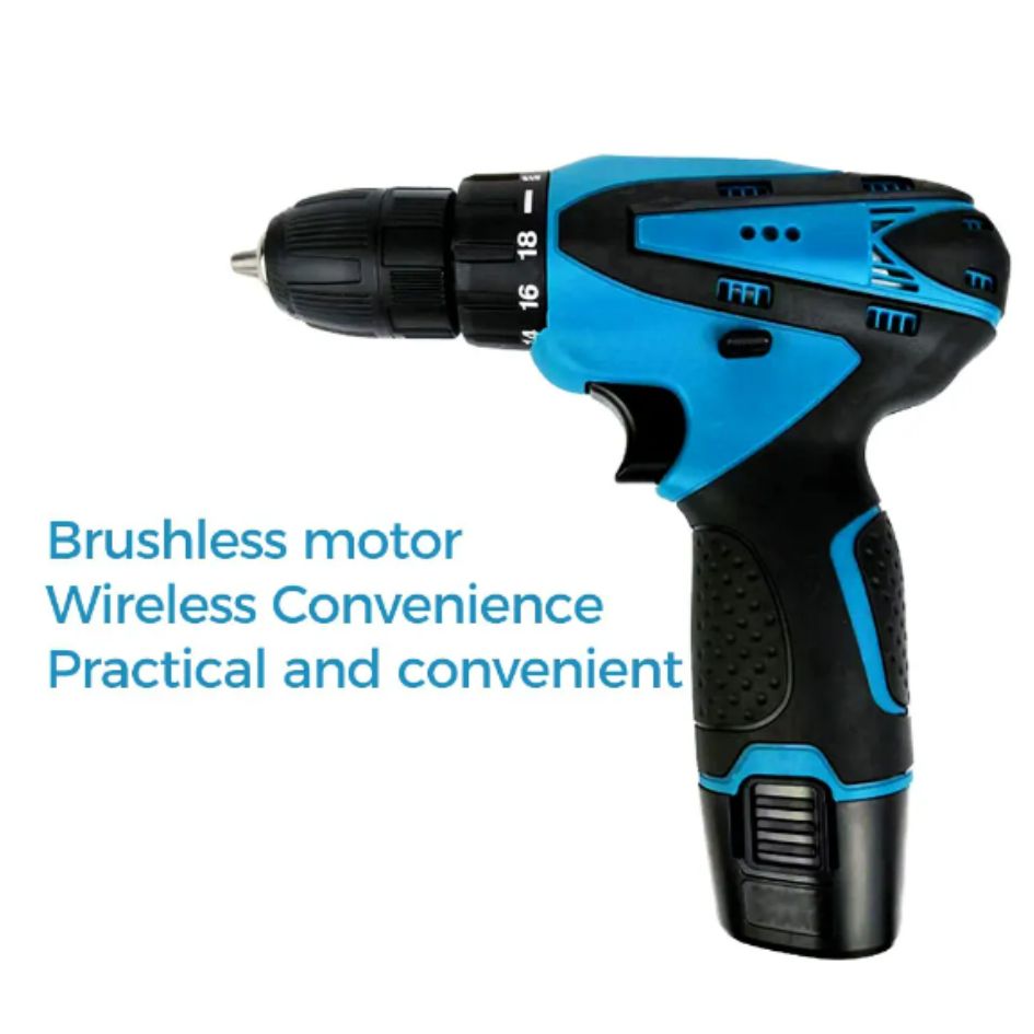 Taladro Destornillador Inalámbrico de 12V con 2 Baterías y Maletín