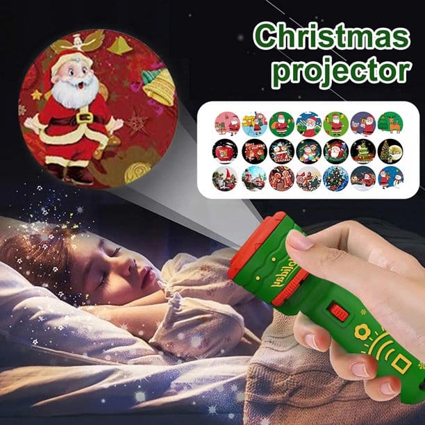 Linterna Proyectora de Navidad para Niños - Juguete y Proyector de Cuentos con 6 Diapositivas