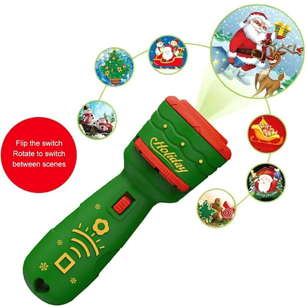 Linterna Proyectora de Navidad para Niños - Juguete y Proyector de Cuentos con 6 Diapositivas