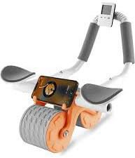 Rodillo Abdominal Doble Rueda con Monitor – Soporte para Celular y Control de Ejercicio