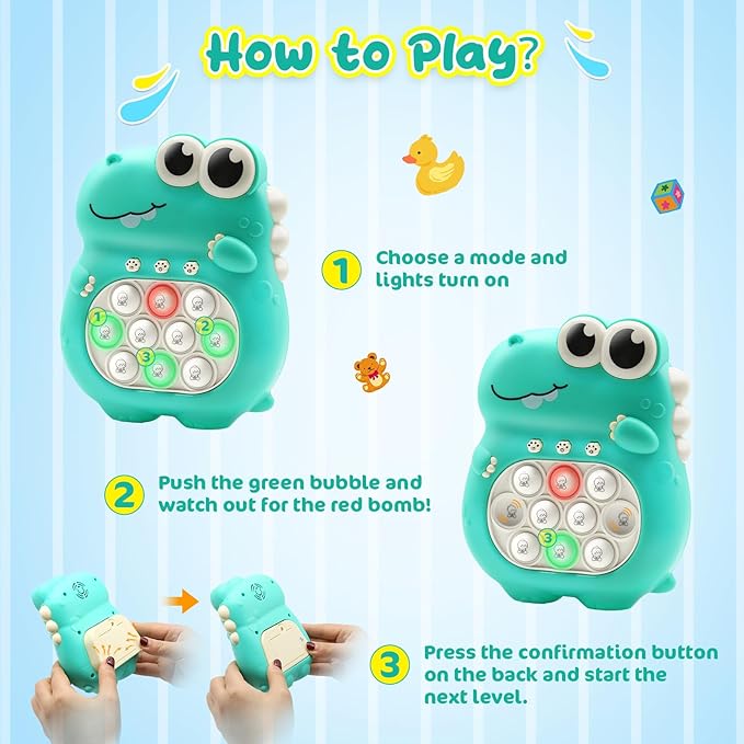 Juguete Pop It Electrónico Dinosaurio  – Perfecto para Aliviar Estrés y Ansiedad