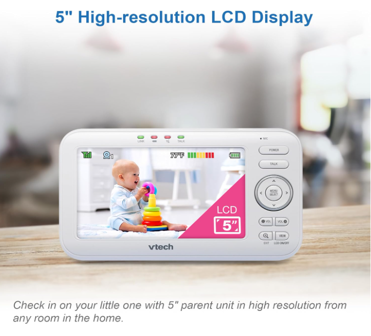 Monitor con Camara para Bebé Vtech, Visión cristalina, Vista Panoramica