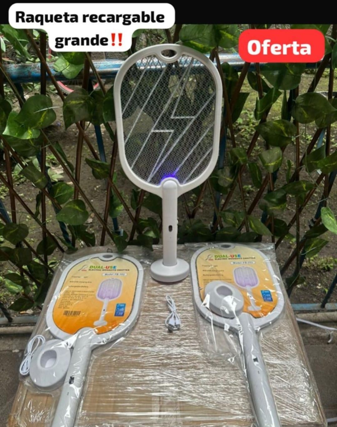 Raqueta Eléctrica Anti-insectos con Alto Voltaje de 3000V