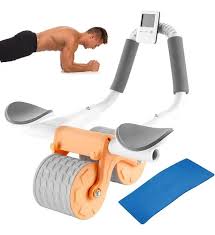 Rodillo Abdominal Doble Rueda con Monitor – Soporte para Celular y Control de Ejercicio