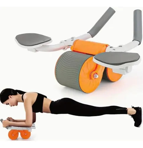 Rodillo Abdominal Doble Rueda con Monitor – Soporte para Celular y Control de Ejercicio