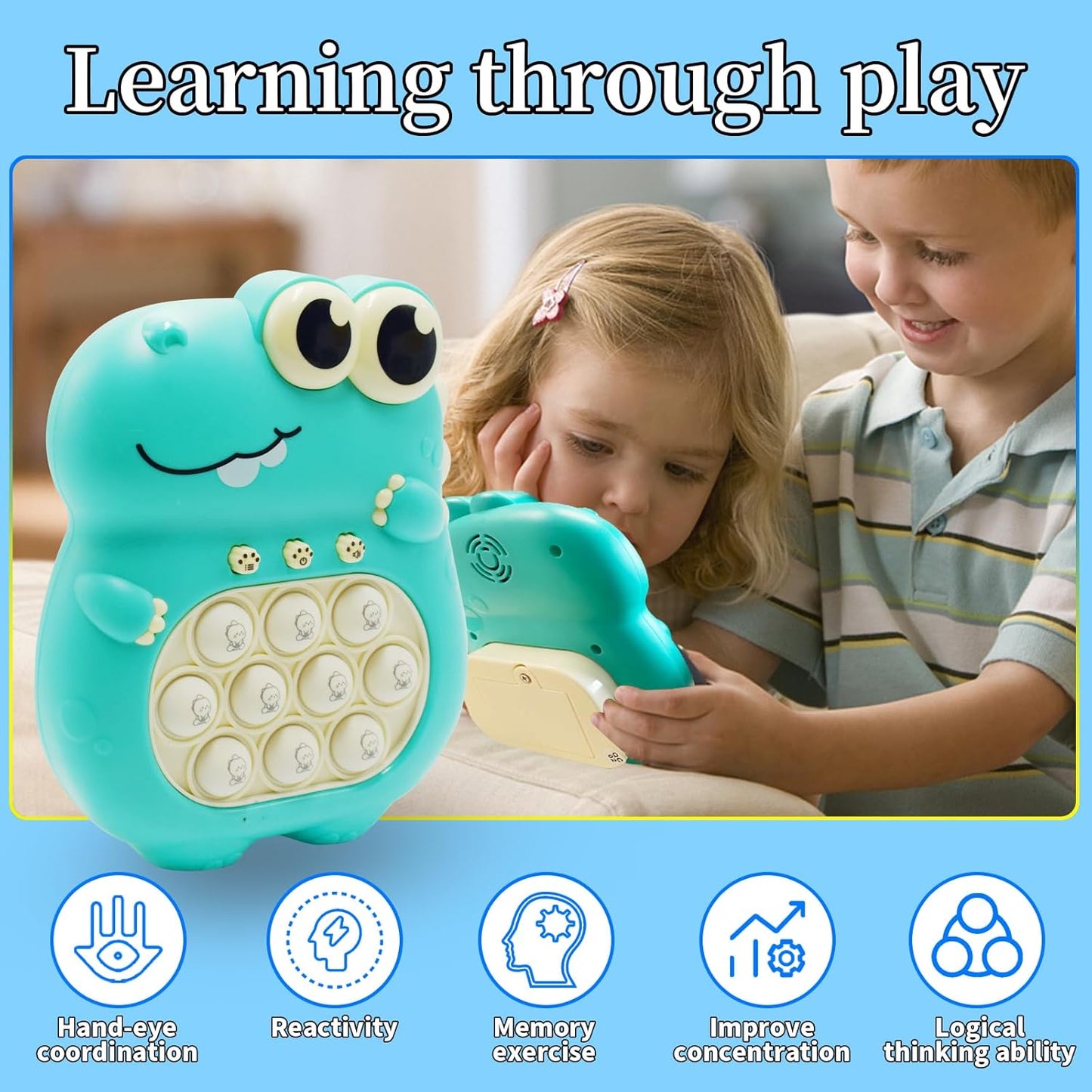 Juguete Pop It Electrónico Dinosaurio  – Perfecto para Aliviar Estrés y Ansiedad