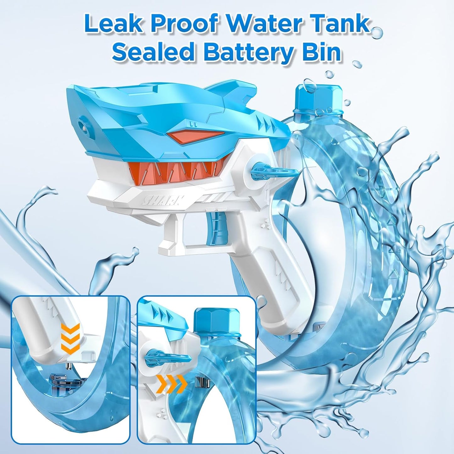 Pistola de Agua Eléctrica con Diseño de Tiburón – Ideal para Batallas Acuáticas
