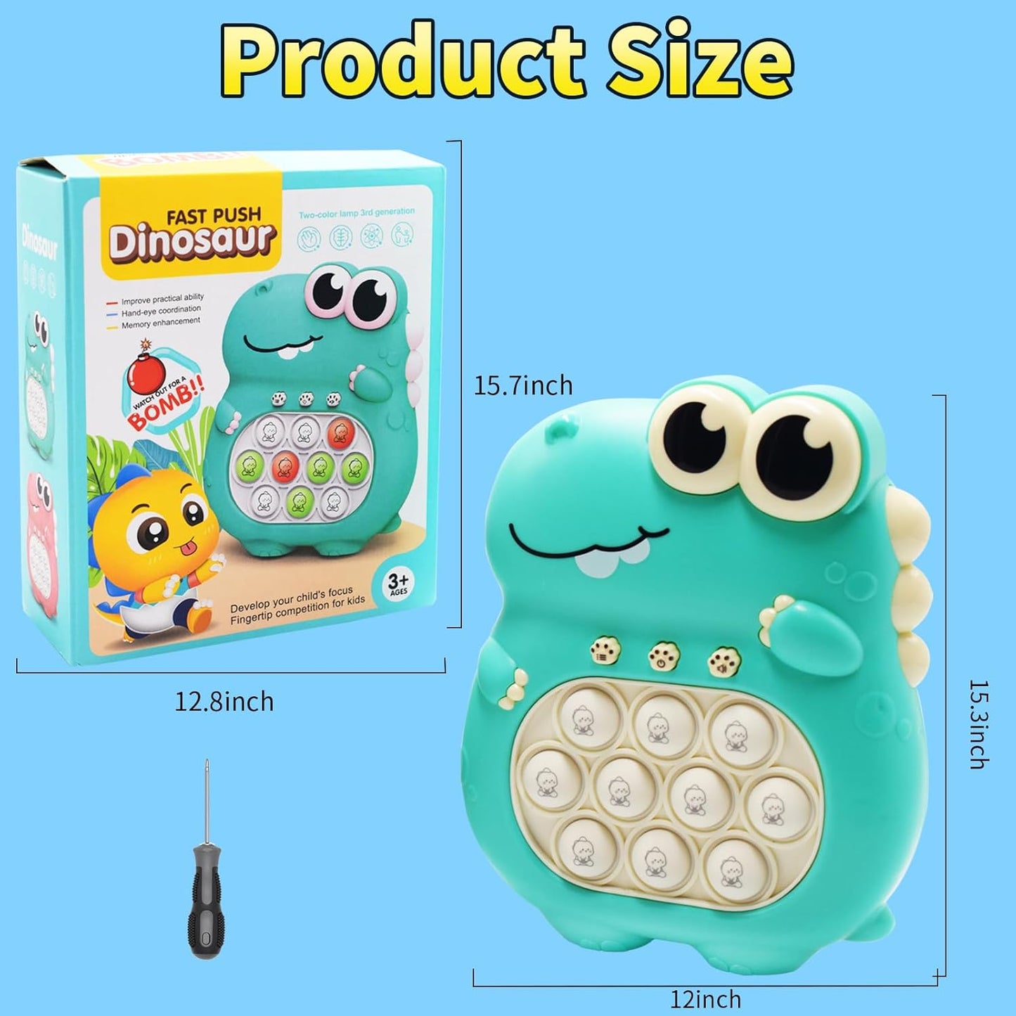 Juguete Pop It Electrónico Dinosaurio  – Perfecto para Aliviar Estrés y Ansiedad