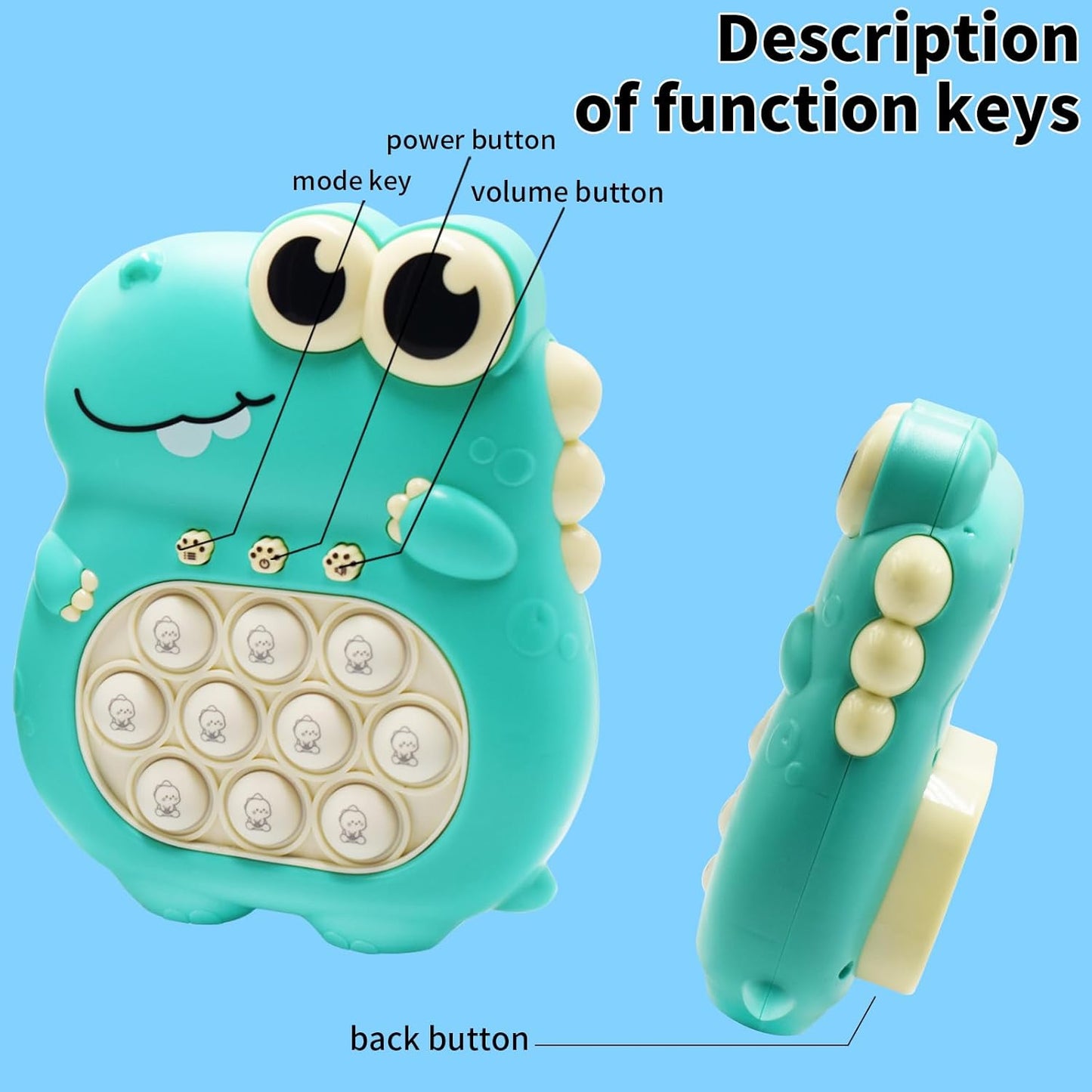 Juguete Pop It Electrónico Dinosaurio  – Perfecto para Aliviar Estrés y Ansiedad