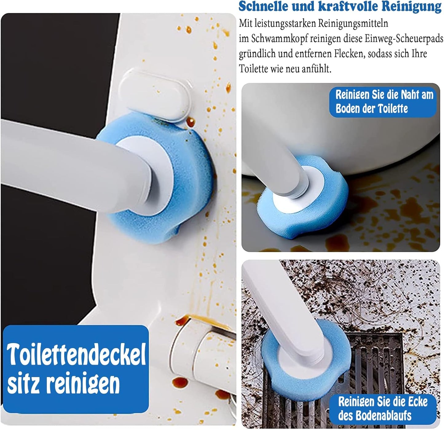 Escobilla Limpiadora de Baño con Cabezal Reemplazable – Limpieza Profunda y Duradera