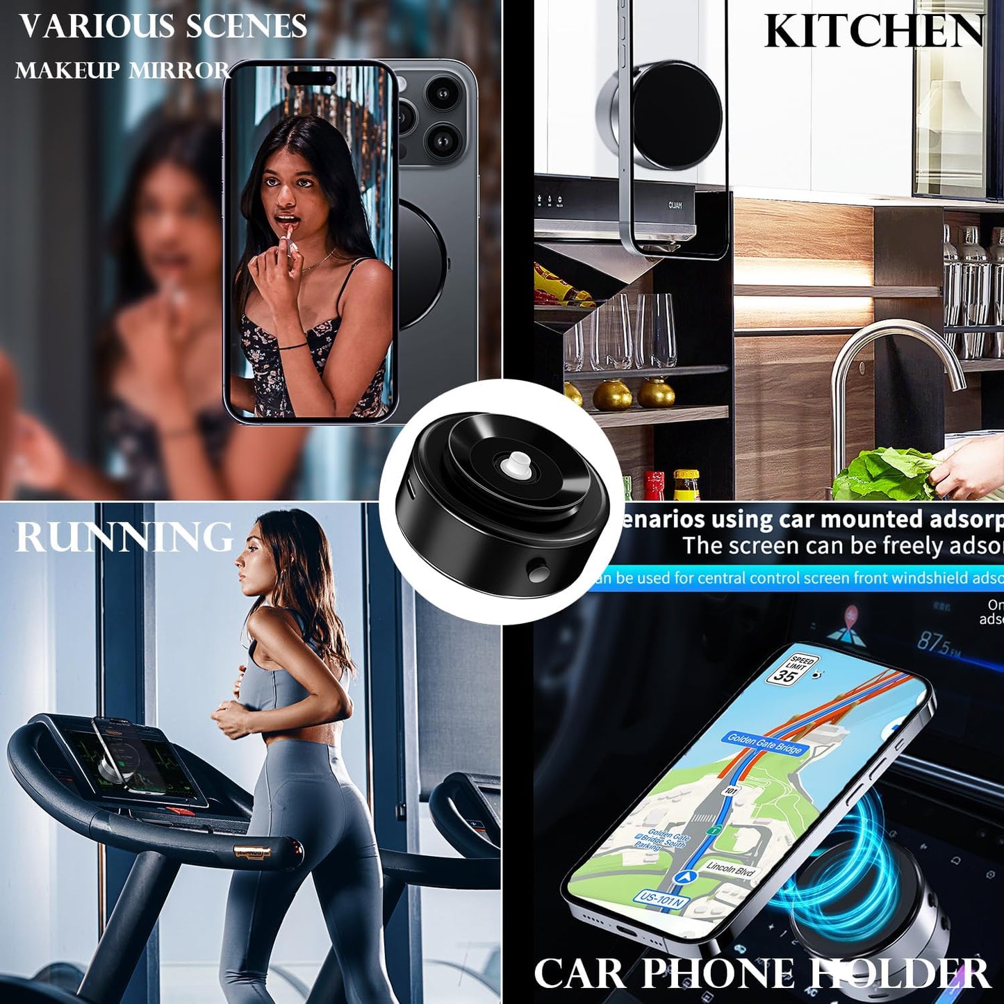 Soporte Magnético para Vehículo – Compatible con Todos los Teléfonos y de Fácil Ajuste