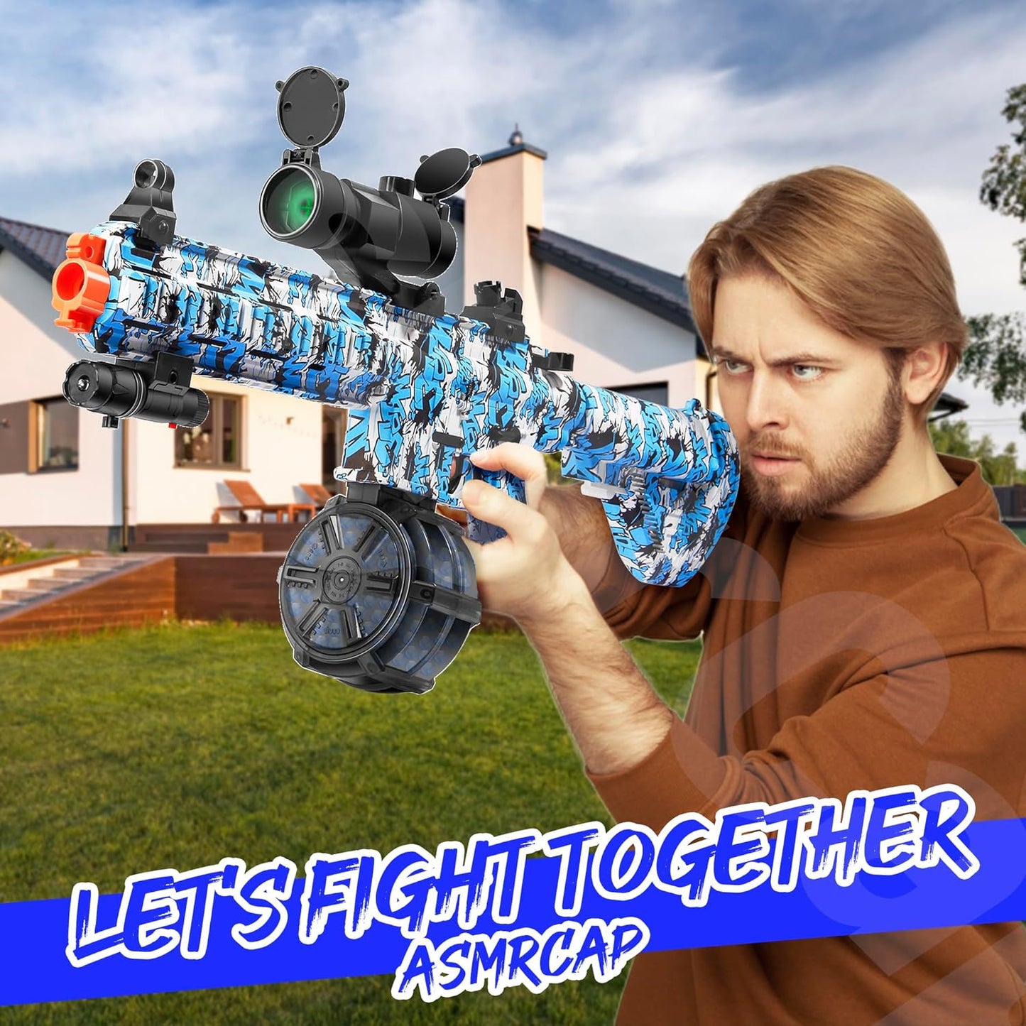 Blaster Hidrogel M416 – Dual Modo de Disparo y 40,000 Perlas de Agua para Juegos al Aire Libre