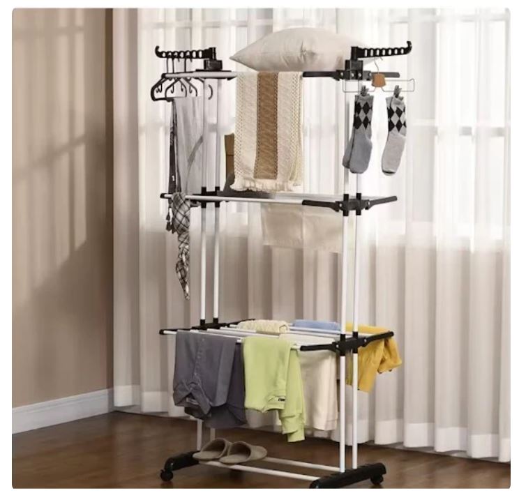 Tendedero de Ropa Plegable con 4 Niveles