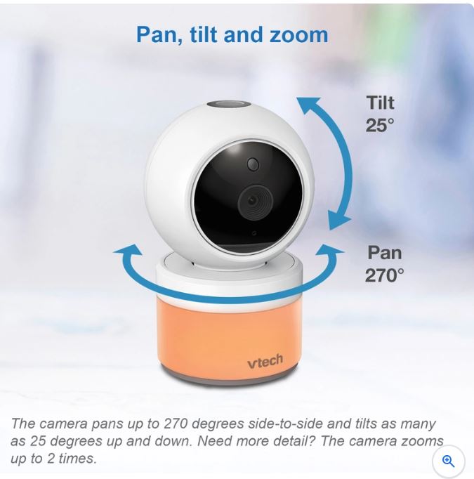 Monitor con Camara para Bebé Vtech, Visión cristalina, Vista Panoramica