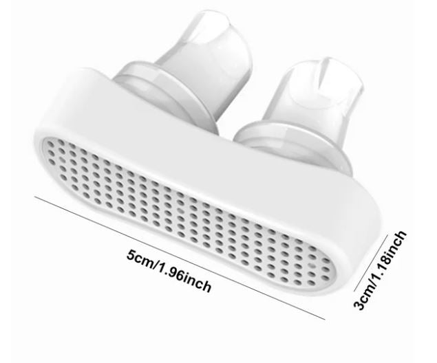 Accesorio reductor de ronquidos magnético, discreto, pequeño y ergonómico.