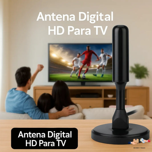 Antena digital HD para TV, compatible con canales abiertos de México para interiores.