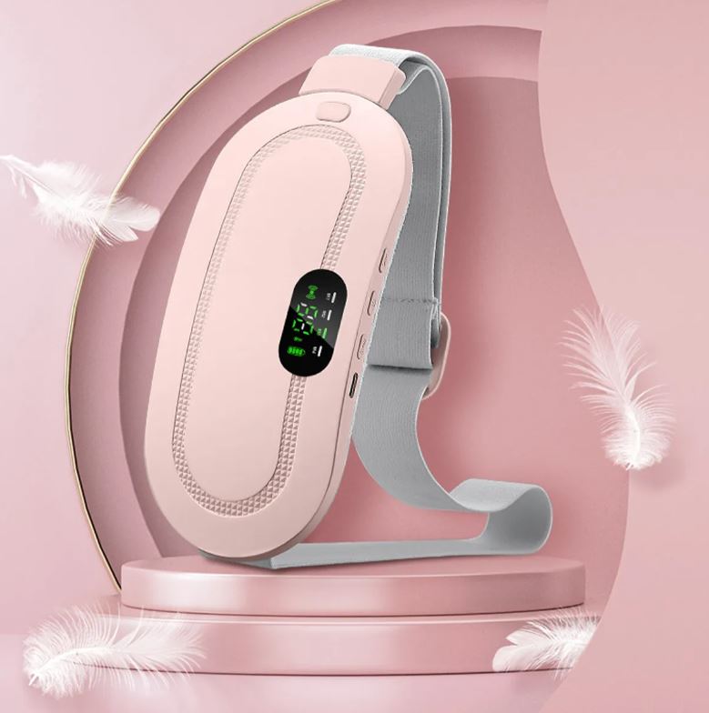 Aparato de masaje TENS para alivio menstrual, portátil y carga USB.