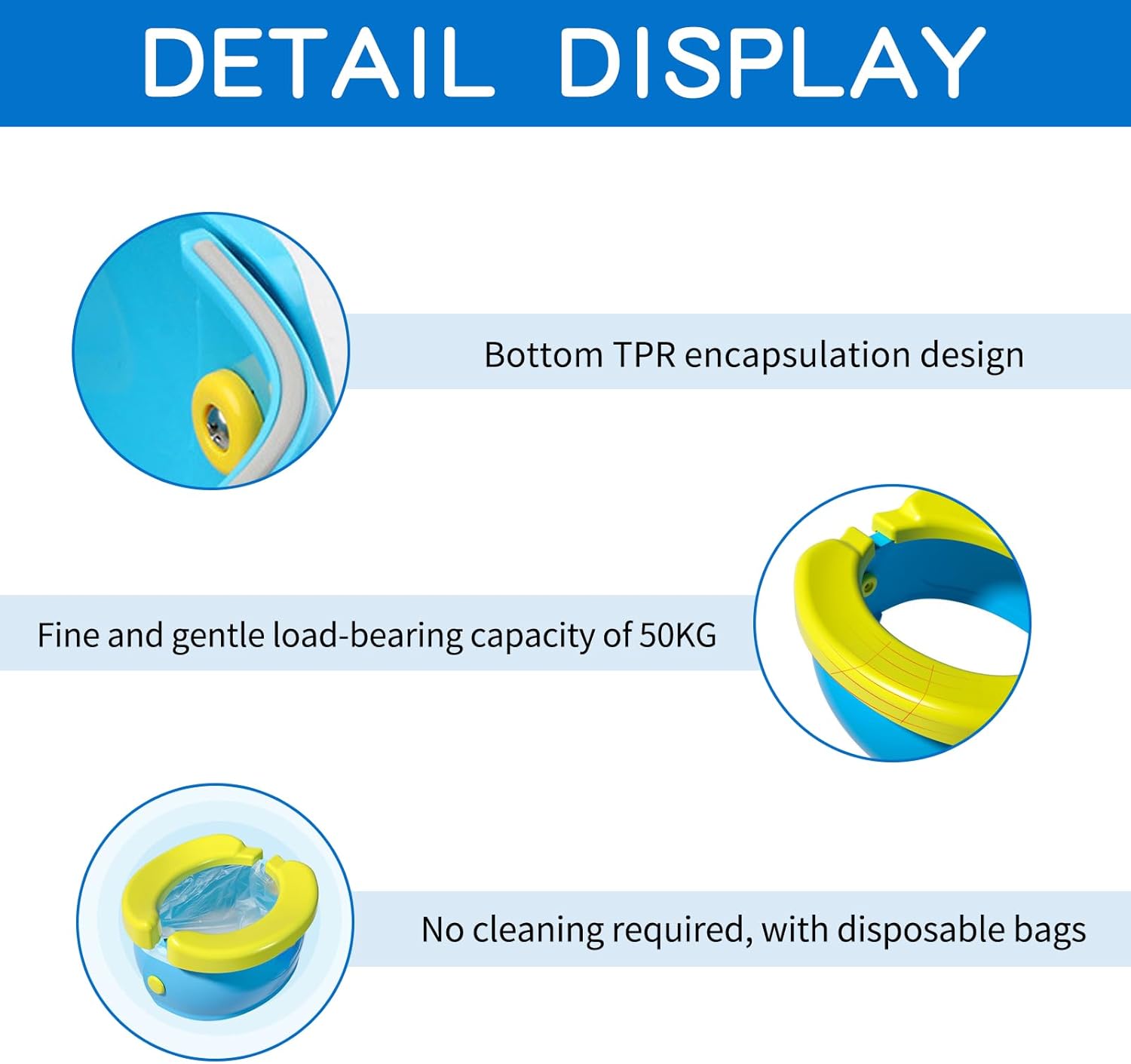 Bacinica portátil plegable para niño en viaje, compacta y muy ligera.