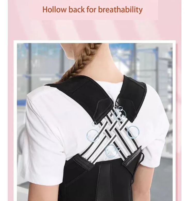 Banda de soporte postural ergonómica, material transpirable para espalda.