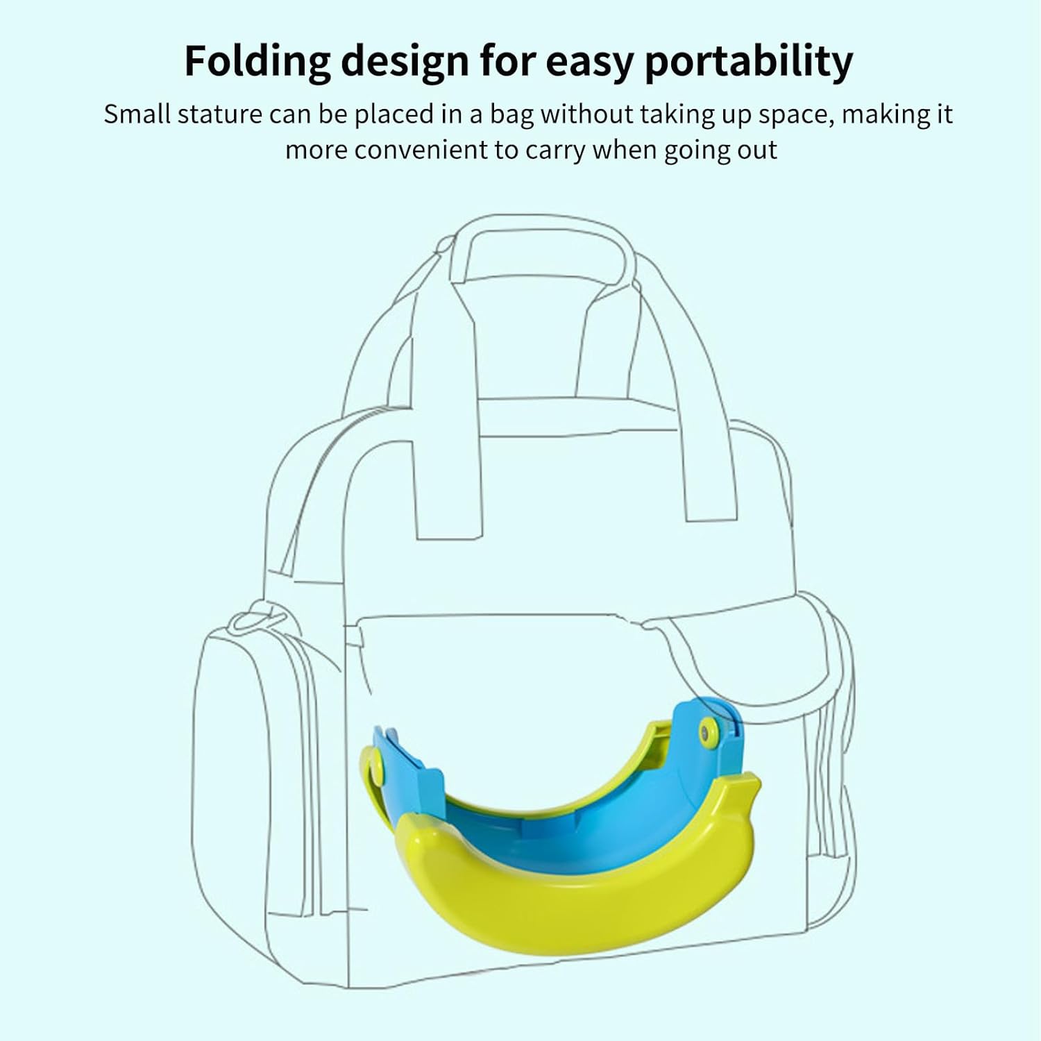 Banquito de entrenamiento portátil plegable para viajes con niños.