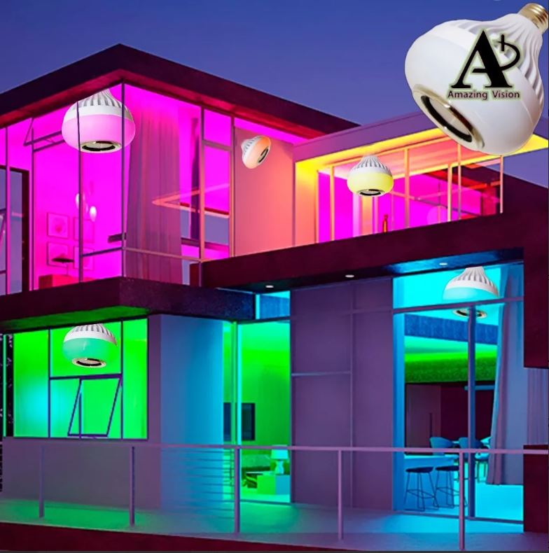 Foco LED con Altavoz Bluetooth y Cambio de Colores RGB