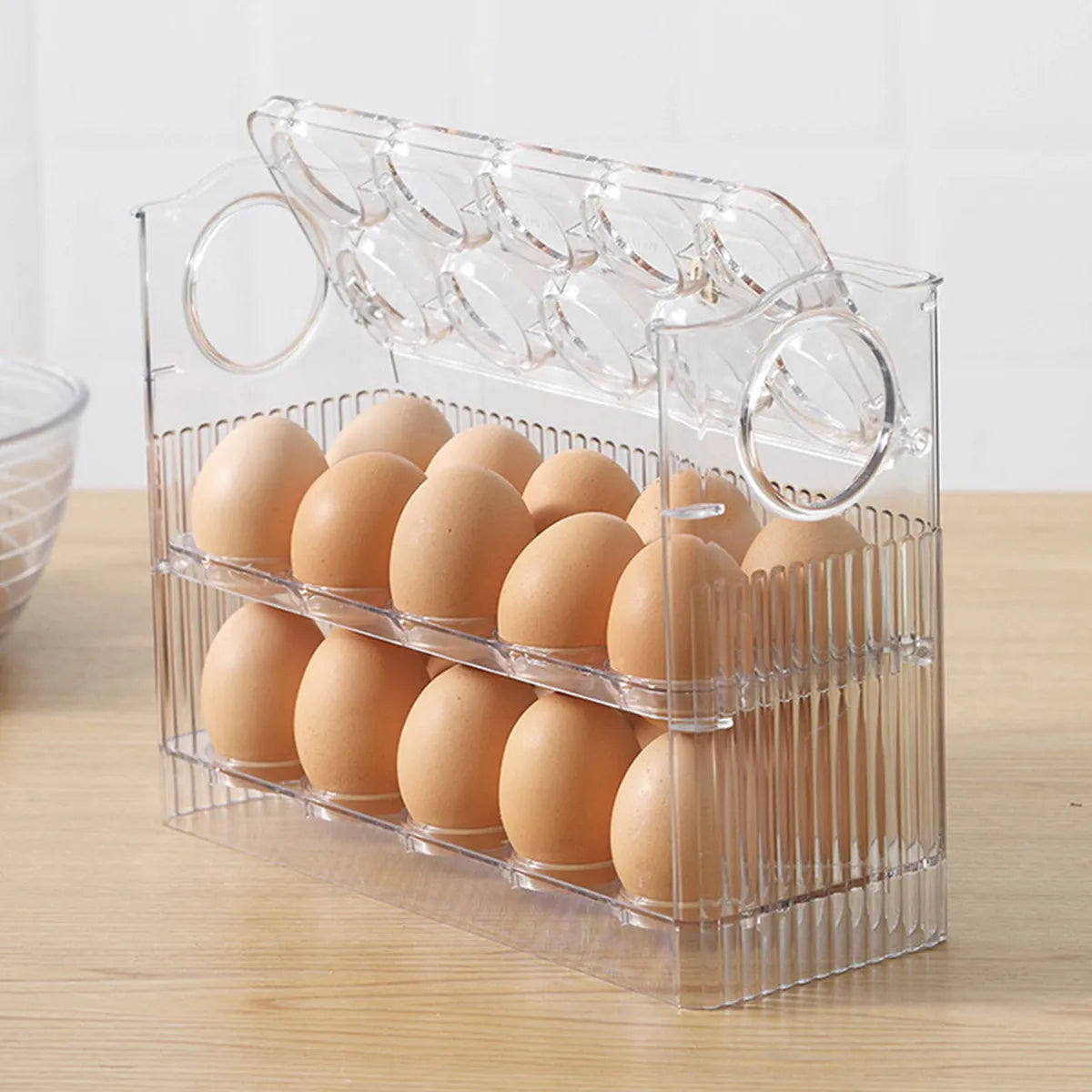 Caja de almacenamiento de huevos de gran capacidad para refrigerador.