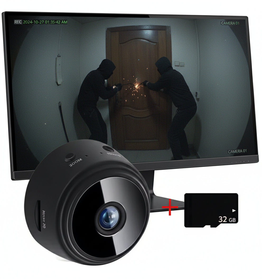 Cámara espía WiFi HD inalámbrica, soporta grabación en tarjeta Micro SD.