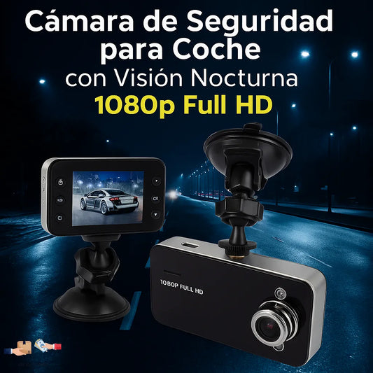 Cámara de seguridad para coche con visión nocturna, grabación 1080P Full HD.
