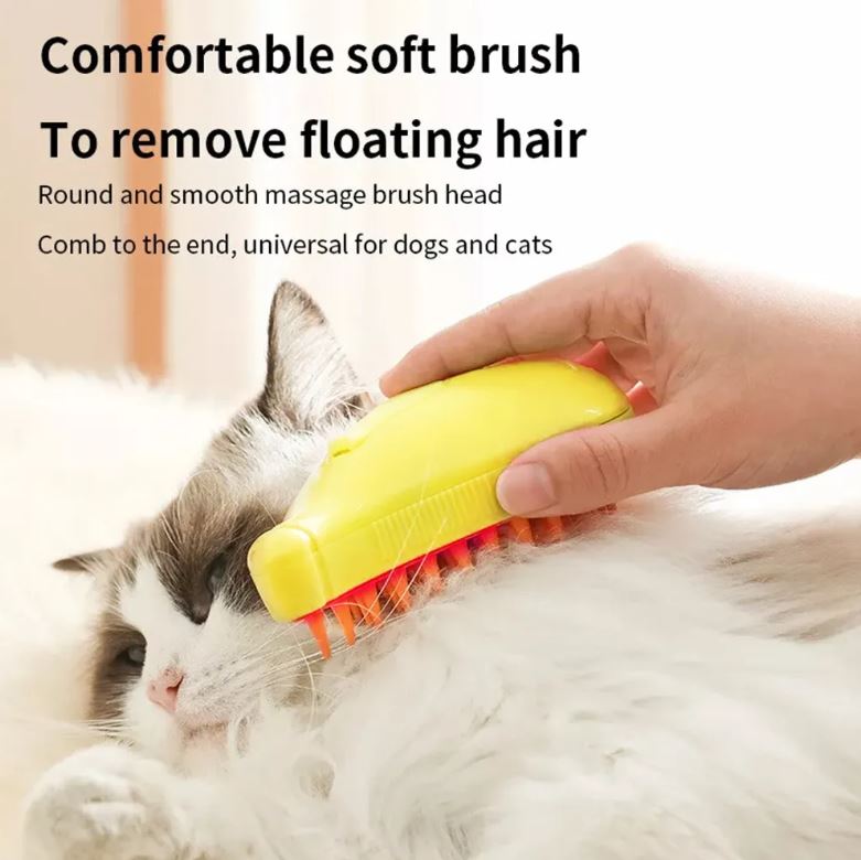 Cepillo eléctrico de limpieza a vapor para perro de pelo corto, recargable.