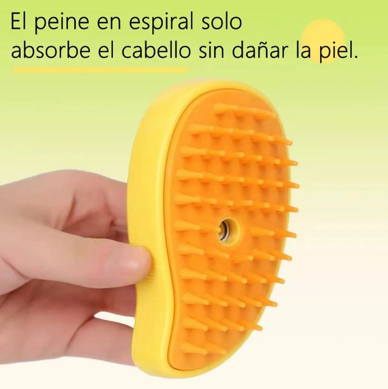 Cepillo limpiador eléctrico a vapor para mascotas de pelaje corto.