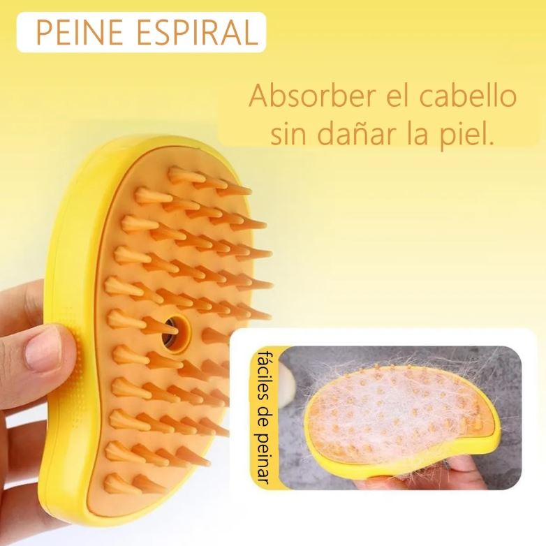 Cepillo a vapor autolimpiante eléctrico para mascotas de pelaje corto.