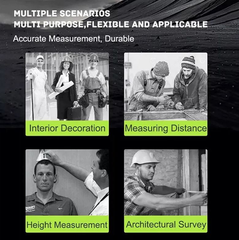 Cinta métrica de acero inoxidable, resistente al agua, para ferretería.