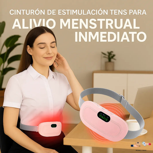 Cinturón de estimulación TENS para alivio menstrual inmediato y efectivo.