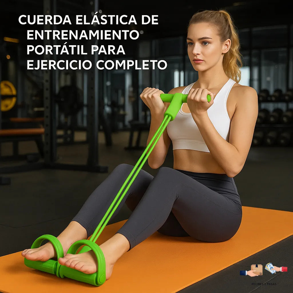 Cuerda elástica de entrenamiento portátil para ejercicio completo de cuerpo.