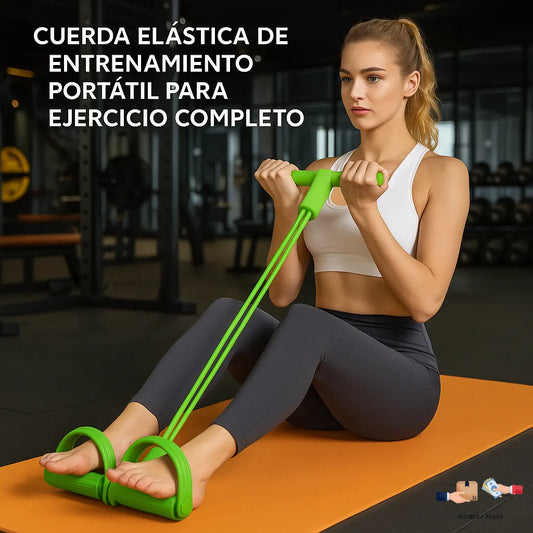 Cuerda elástica de entrenamiento portátil para ejercicio completo de cuerpo.