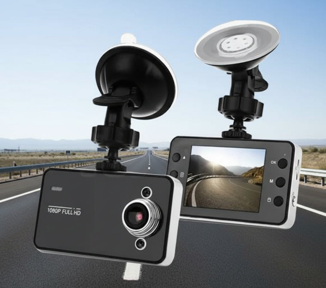 Dashcam para auto 1080P Full HD, grabación continua y excelente visión nocturna.