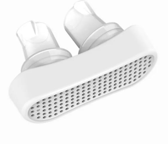 Dispositivo dilatador nasal magnético, diseñado para ser usado durante el descanso nocturno.