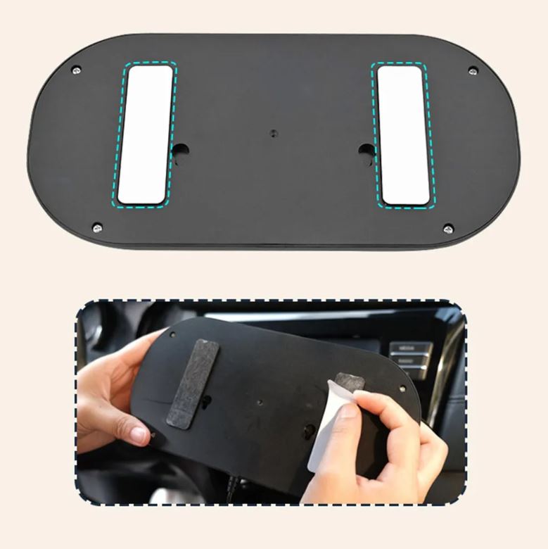 Doble ventilador para coche giratorio 360°, cabezal ajustable con 3 velocidades.