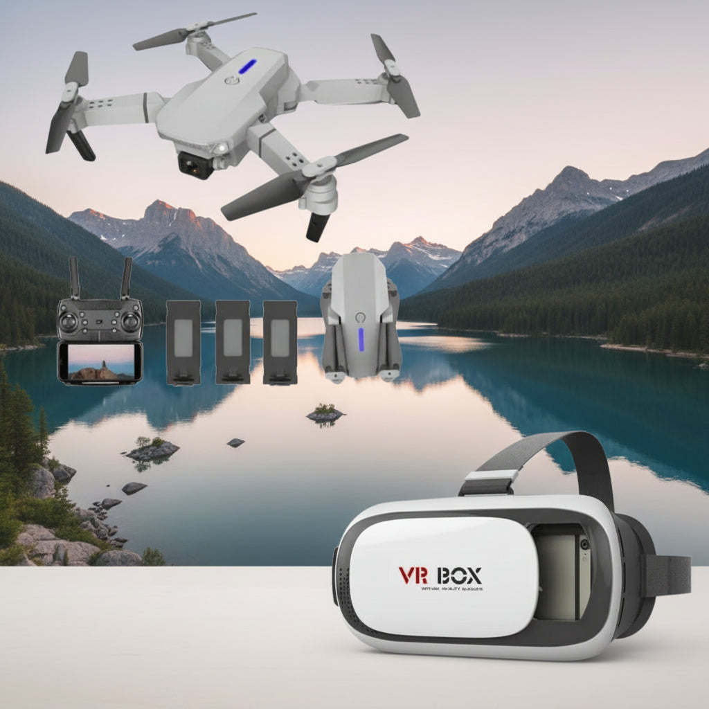 Drone plegadizo con cámara 4K, modelo profesional incluye gafas VR.