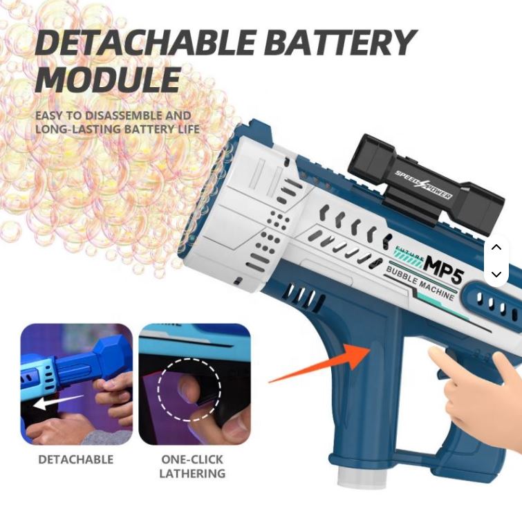 Pistola de Burbujas con 57 Agujeros y Luces LED – Divertido y Mágico para Niños