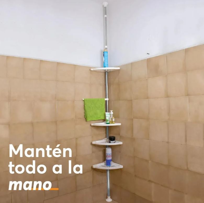 Estante telescópico para baño ClariBath, solución de ahorro de espacio en México.