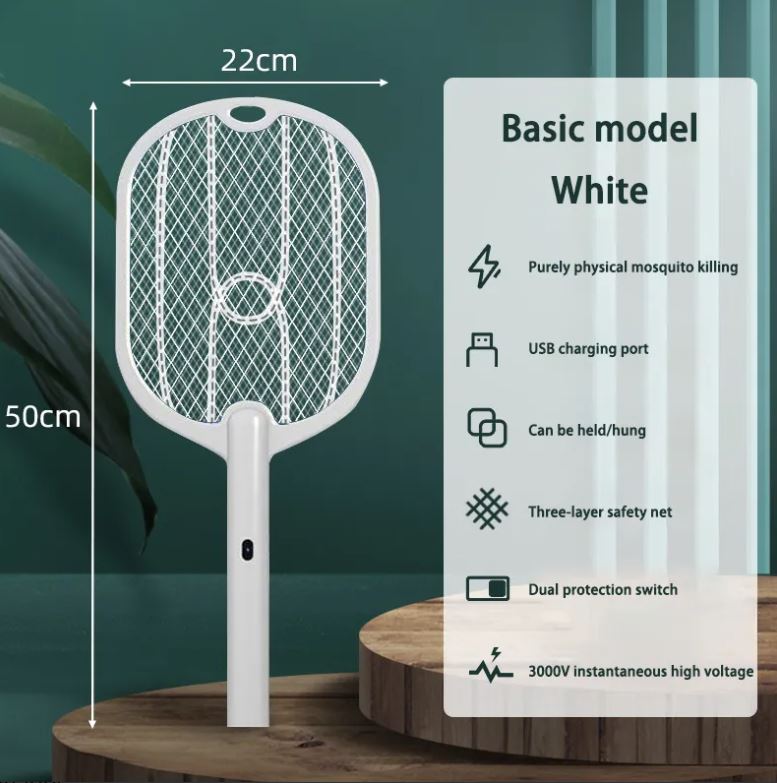 Raqueta Eléctrica Anti-insectos con Alto Voltaje de 3000V