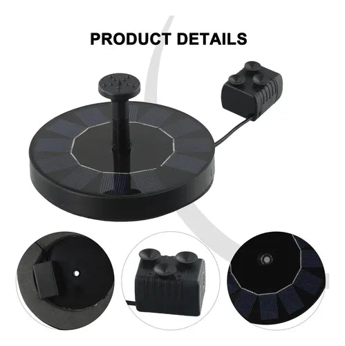 Fuente solar 1.5W con 6 boquillas, altura de chorro de agua ajustable.
