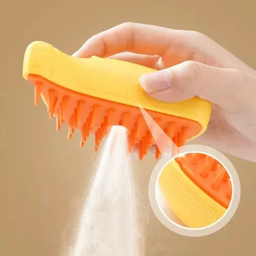 Herramienta de aseo para mascotas, cepillo a vapor eléctrico, ideal para pelo corto.